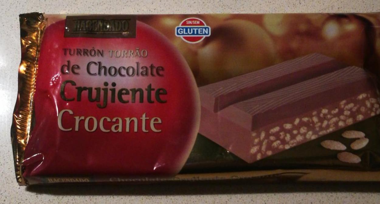 Fotografie - Turrón de chocolate crujiente Hacendado