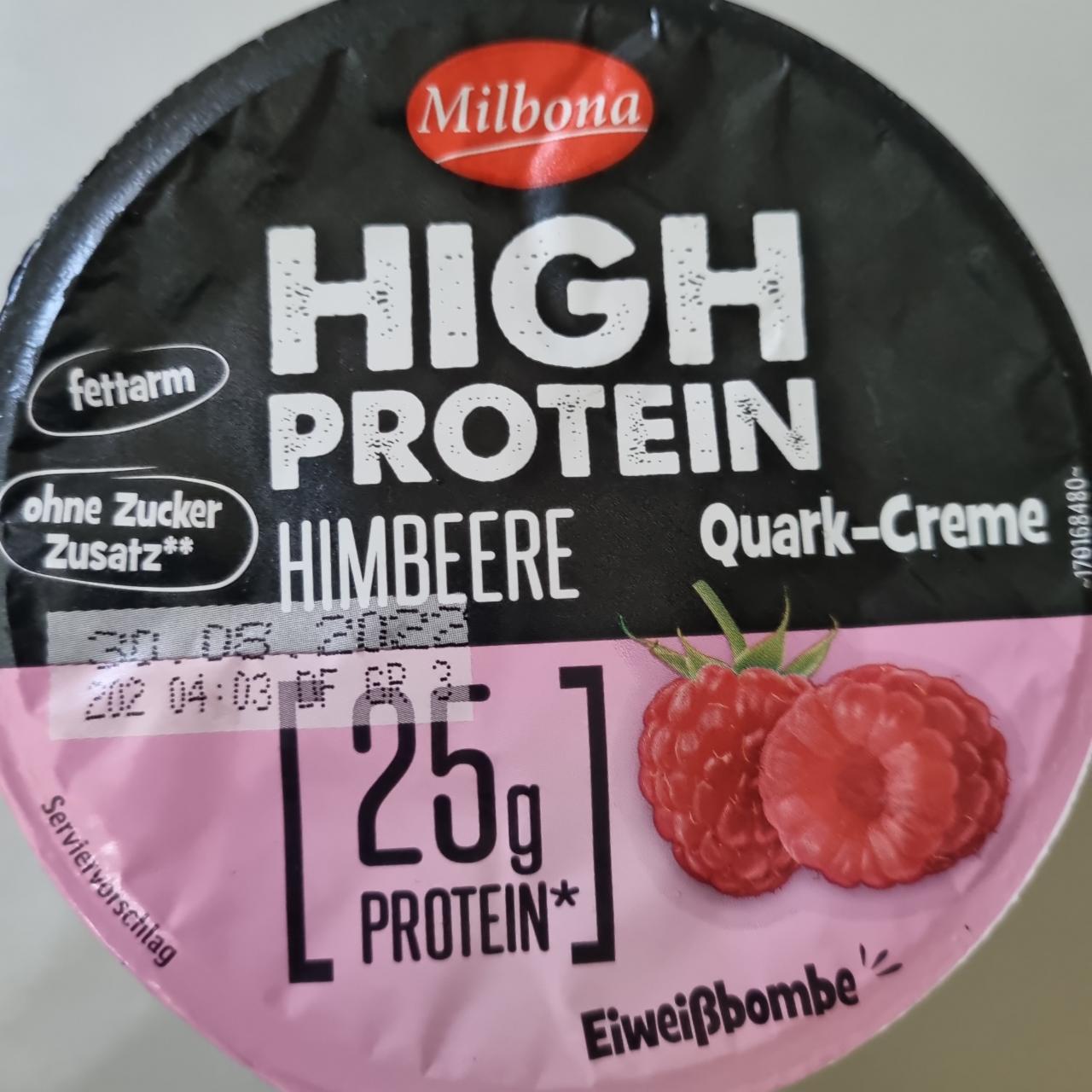 Fotografie - High protein quark raspberry Milbona