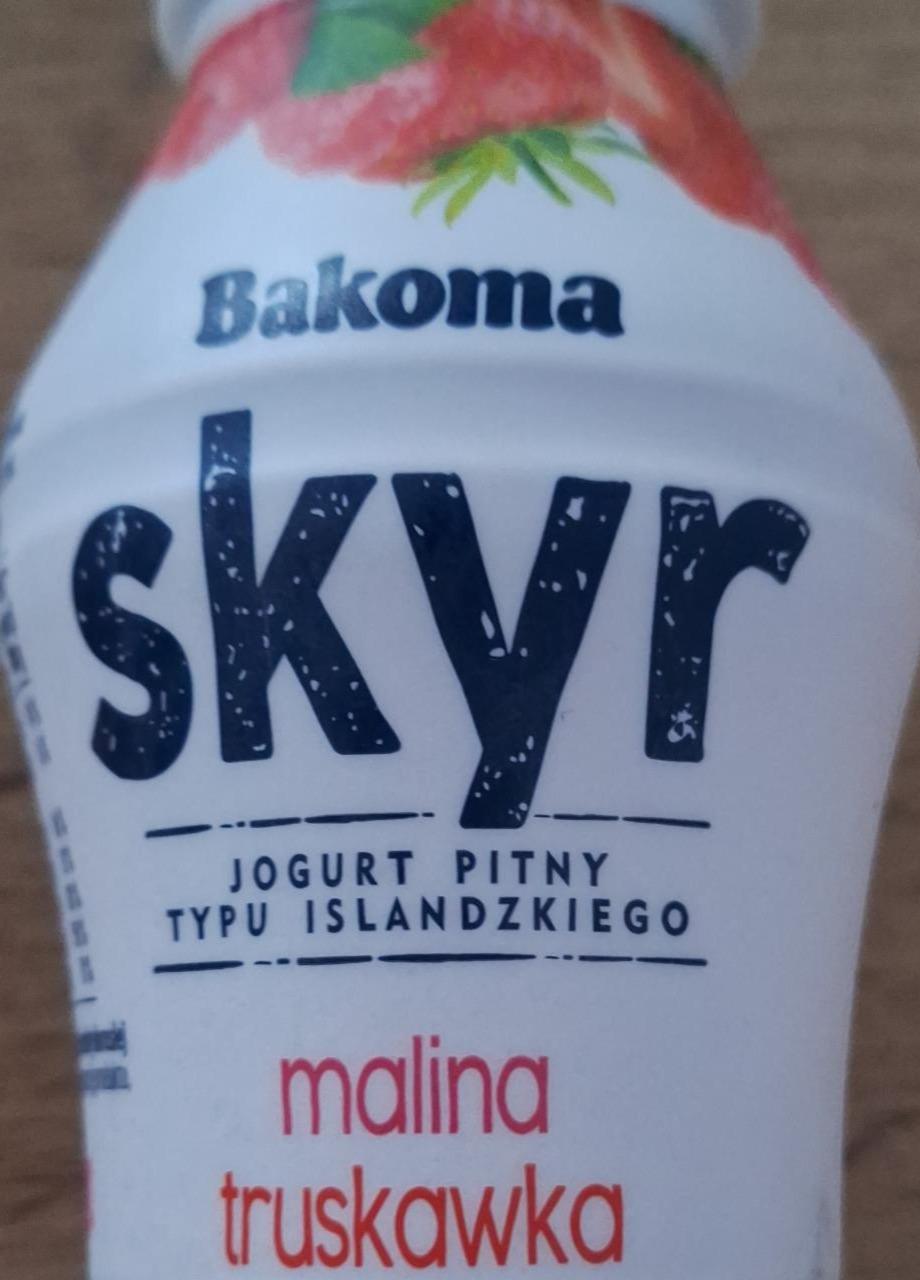Fotografie - Jogurt pitny typu islandzkiego skyr malina truskawka Bakoma