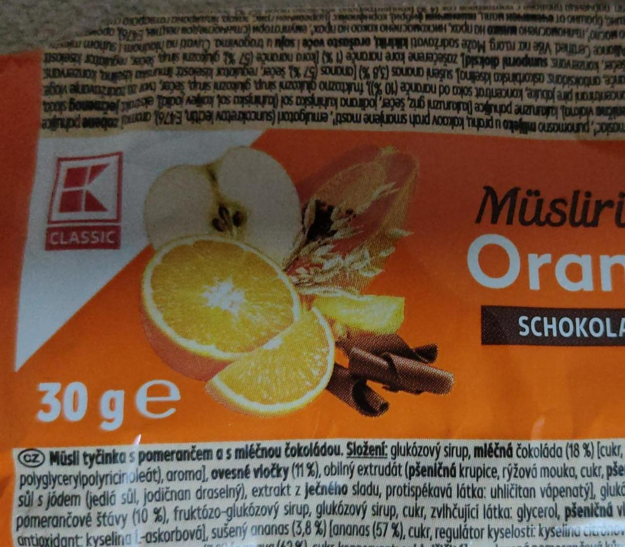 Fotografie - Müsli riegel Orange Schokolade K-Classic
