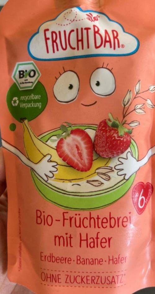 Fotografie - Bio-Früchtebrei mit Hafer Erdbeere, Banane, Hafer FruchtBar