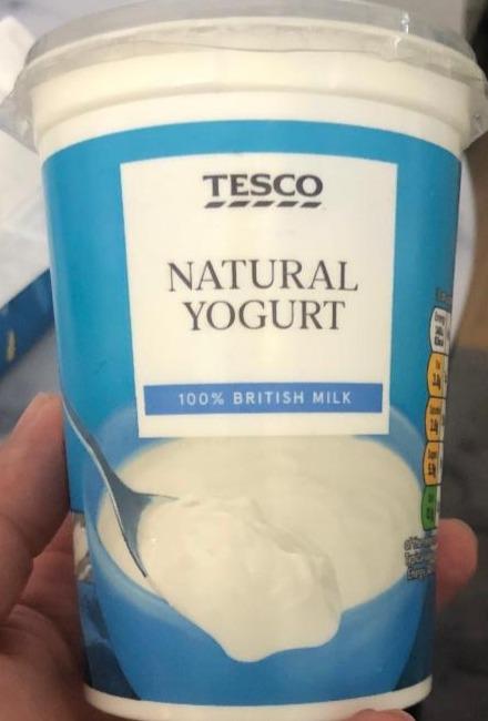 Fotografie - Natural Yoghurt 100% British Milk Tesco
