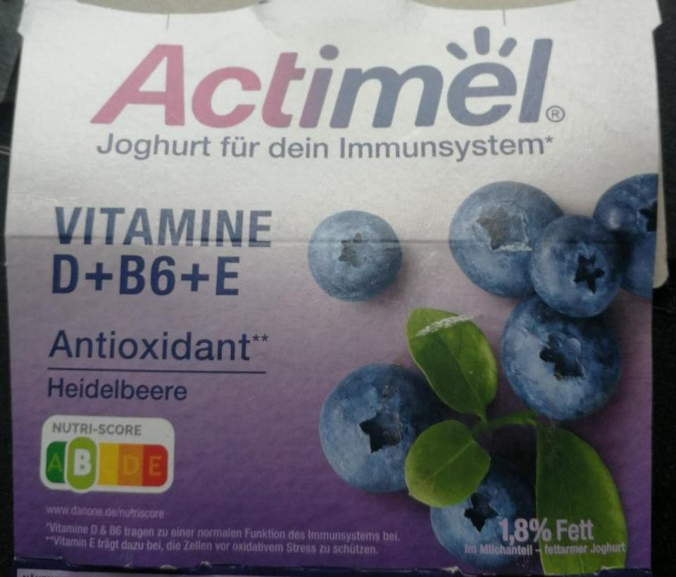 Fotografie - Joghurt für dein Immunsystem Vitamine B+B6+E Antioxidant Heidelbeere Actimel