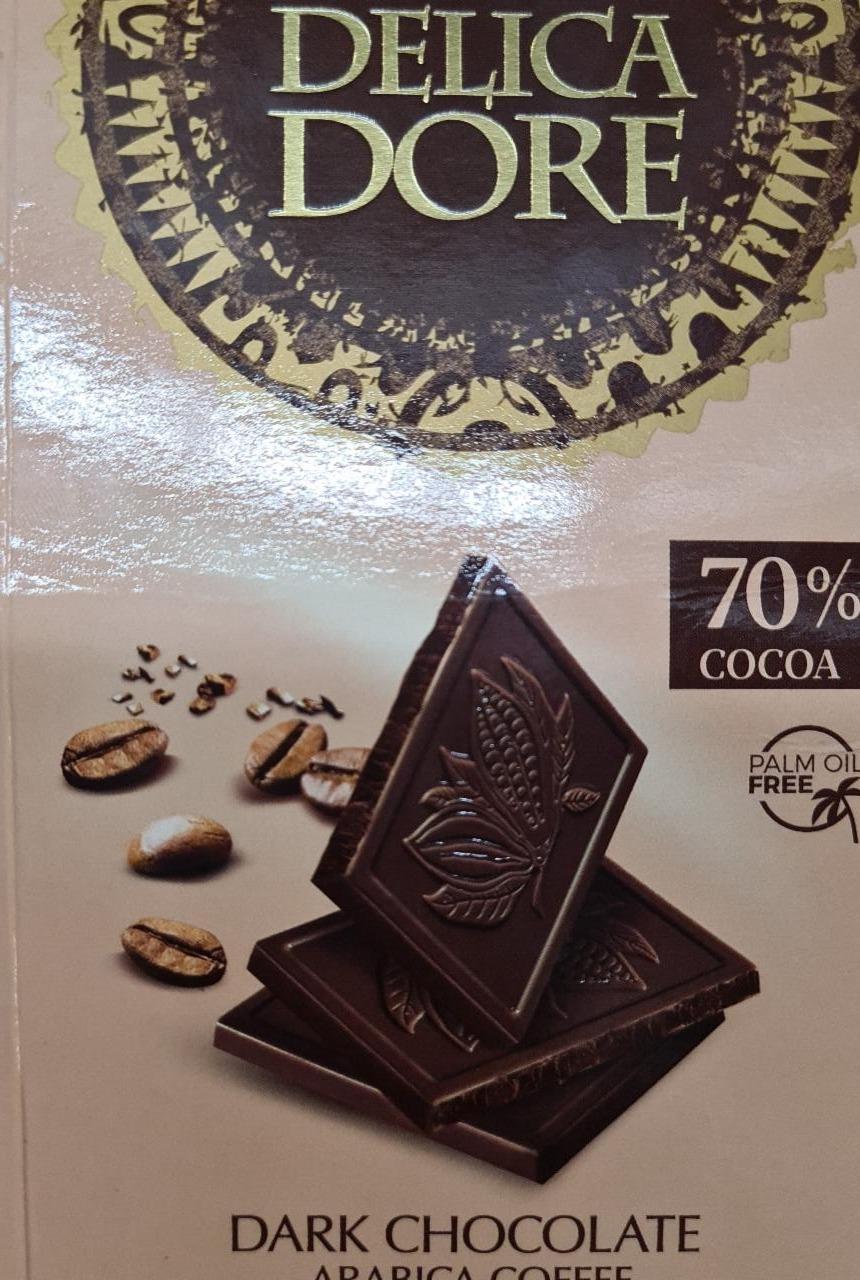 Fotografie - Dark chocolate 70% cocoa Arabica Coffee Delica Dore