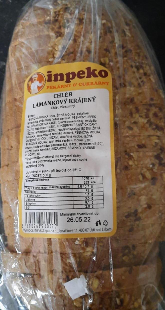 Fotografie - chléb lámankový krájený vícezrnný Inpeko
