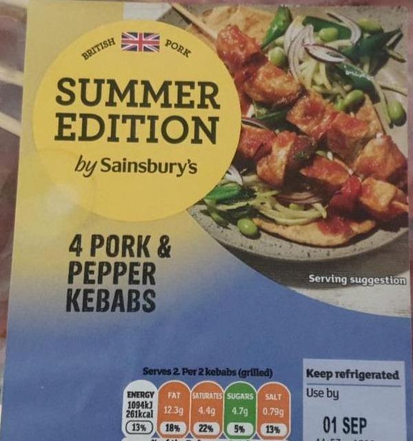 Fotografie - Summer Edition 4 Pork & Pepper Kebabs by Sainsbury's