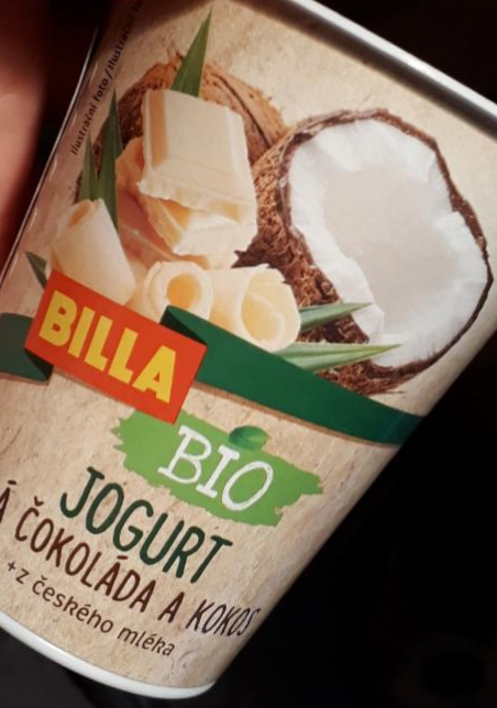 Fotografie - bio jogurt bílá čokoláda a kokos Billa