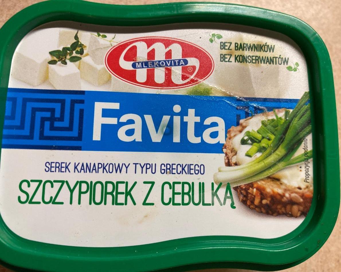 Fotografie - Favita Serek kanapkowy typu greckiego szczypiorek z cebulką Mlekovita