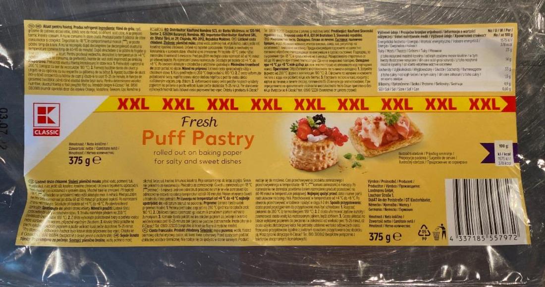 Fotografie - Fresh Puff Pastry K-Classic