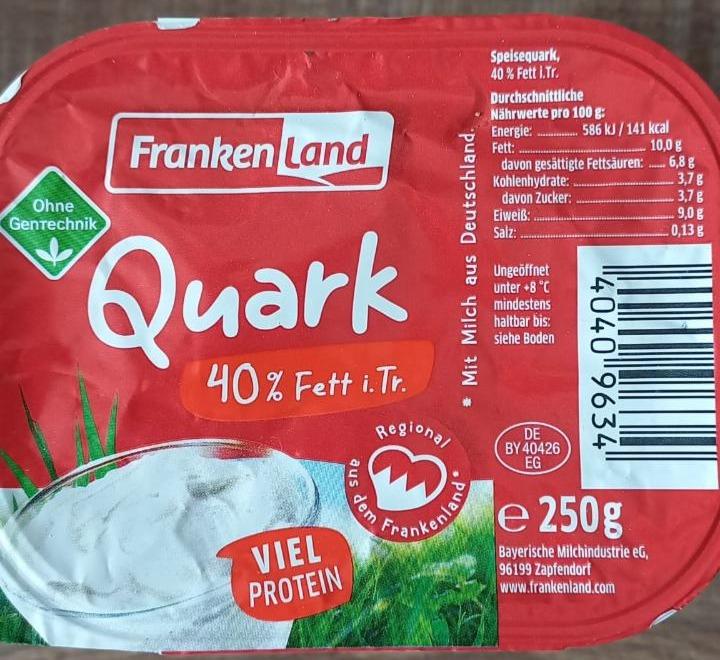 Fotografie - Quark 40% Fett i. Tr. Frankenland