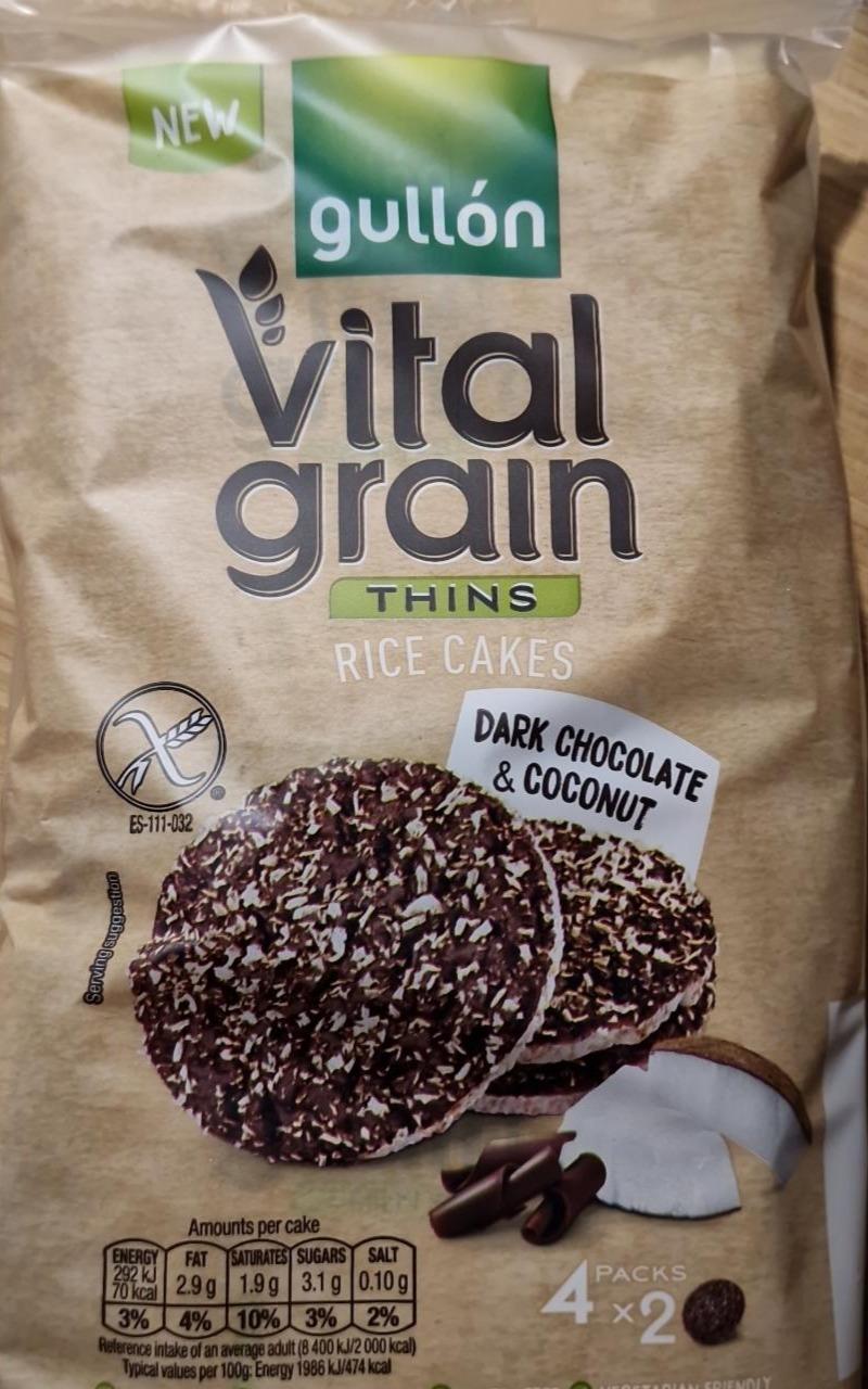 Fotografie - vital grain thins rice cakes chololate and coconut gullón