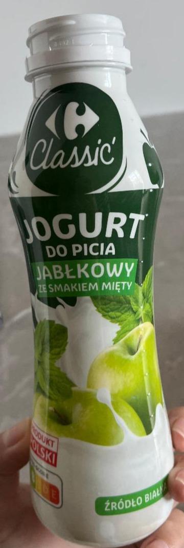 Fotografie - Jogurt do picia Jablkowy ze smakiem miety Carrefour Classic