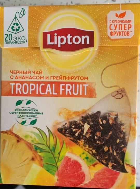 Fotografie - černý čaj s ananasem a grapefruitem Lipton Tropical fruit