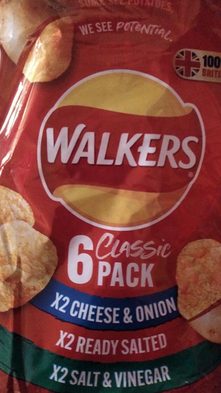 Fotografie - Classic Variety 6 Pack Crisps Cheese & Onion Walkers