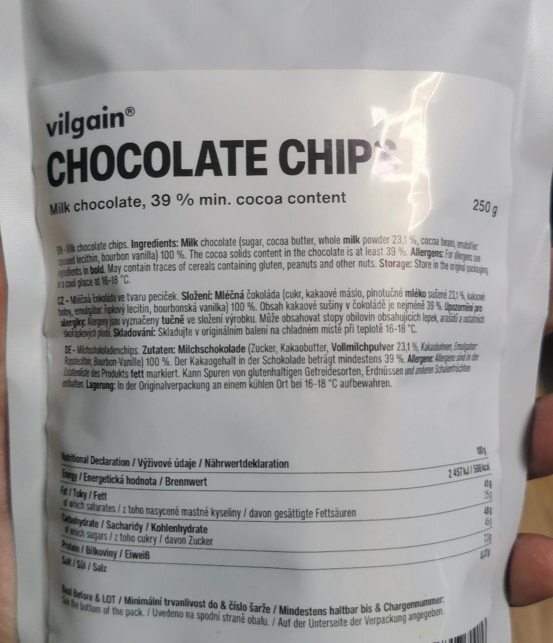 Fotografie - Chocolate Chips Milk chocolate 39% Vilgain