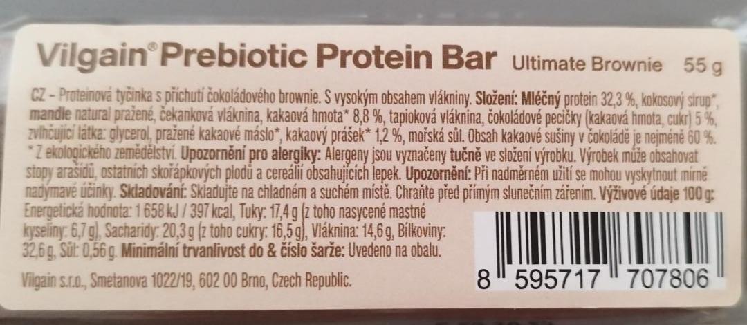 Fotografie - Prebiotic Protein Bar Ultimate Brownie Vilgain
