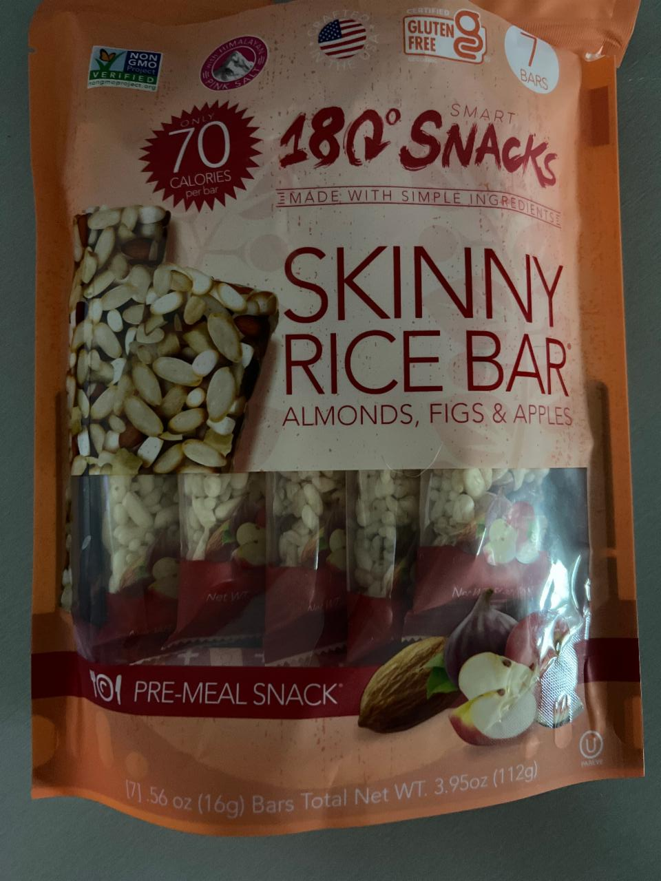 Fotografie - Skinny Rice Bar Almonds, Figs & Apples 180 Snacks Pre-Meal