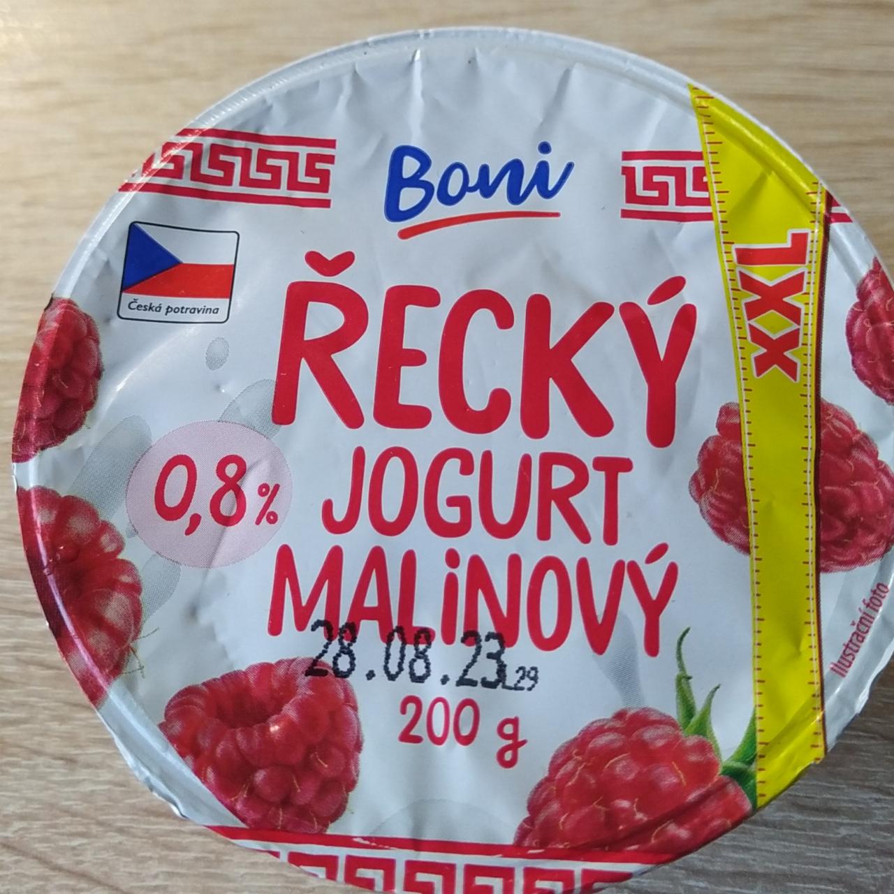 Fotografie - Řecký jogurt malinový 0,8% Boni