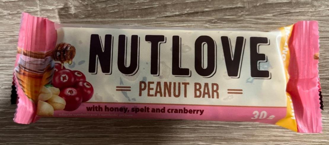 Fotografie - Nutlove Peanut Bar with honey, spelt and cranberry