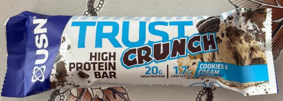 Fotografie - Trust Crunch Cookies & Cream High protein bar USN
