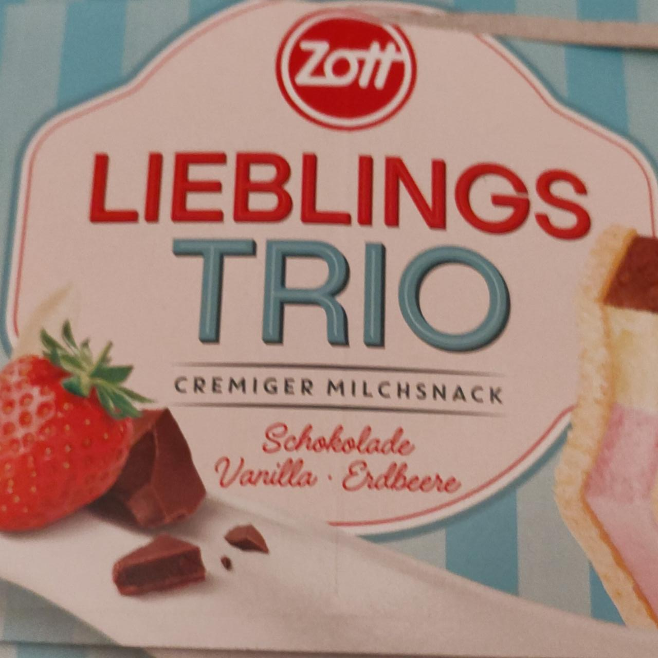 Fotografie - Lieblings Trio Schokolade, Vanilla, Erdbeere Zott