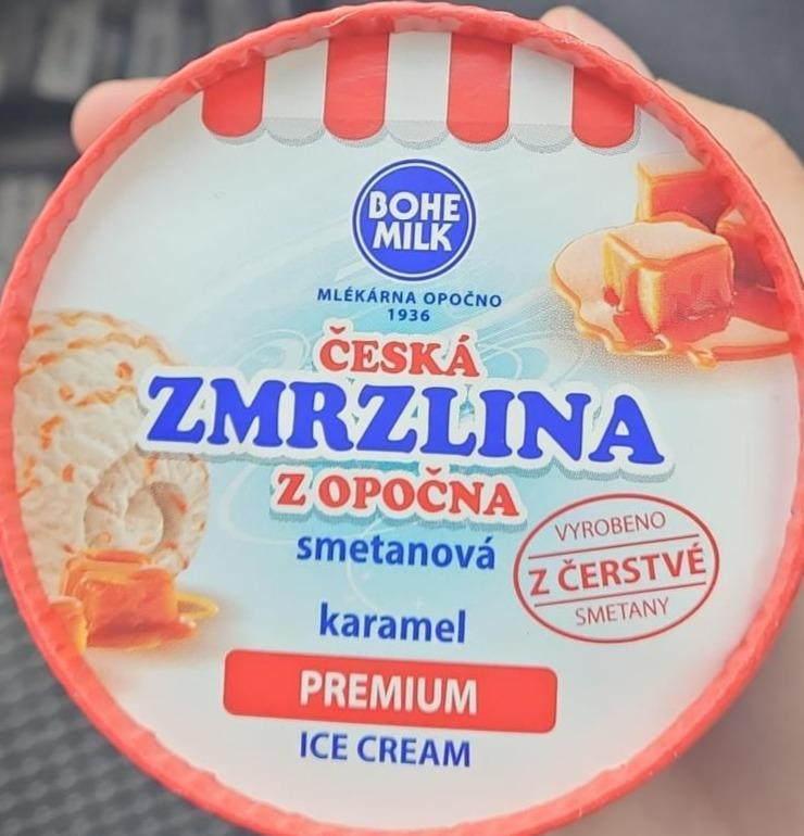 Fotografie - Česká zmrzlina z Opočna smetanová karamel Bohemilk