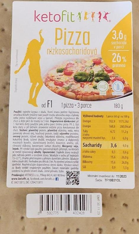 Fotografie - Pizza nízkosacharidová KetoFit