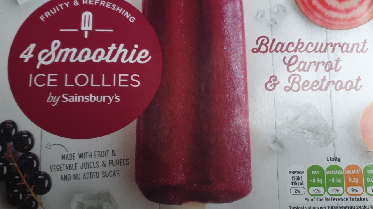 Fotografie - Smoothie Ice Lollies Blackcurrant, Carrot & Beetroot Sainsbury's