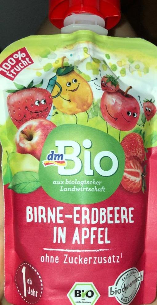 Fotografie - Birne-erdbeere in apfel ohne Zuckerzusatz bio DmBio