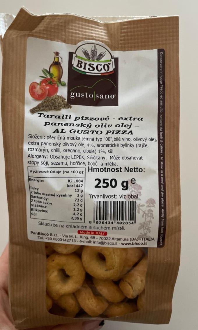 Fotografie - Taralli pizzové - extra panenský oliv olej - al Gusto Pizza Bisco