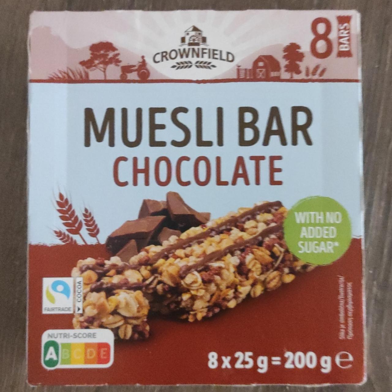 Fotografie - Muesli Bar chocolate no added sugar Crownfield