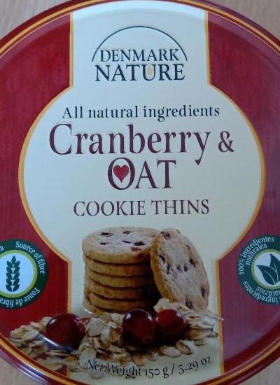 Fotografie - Denmark nature cranberry & oat cookie thins
