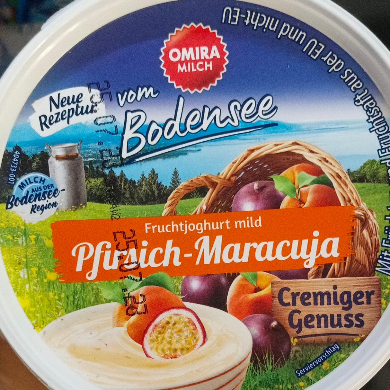 Fotografie - Vom Bodensee Fruchtjoghurt mild Pfirsich-Maracuja Omira Milch