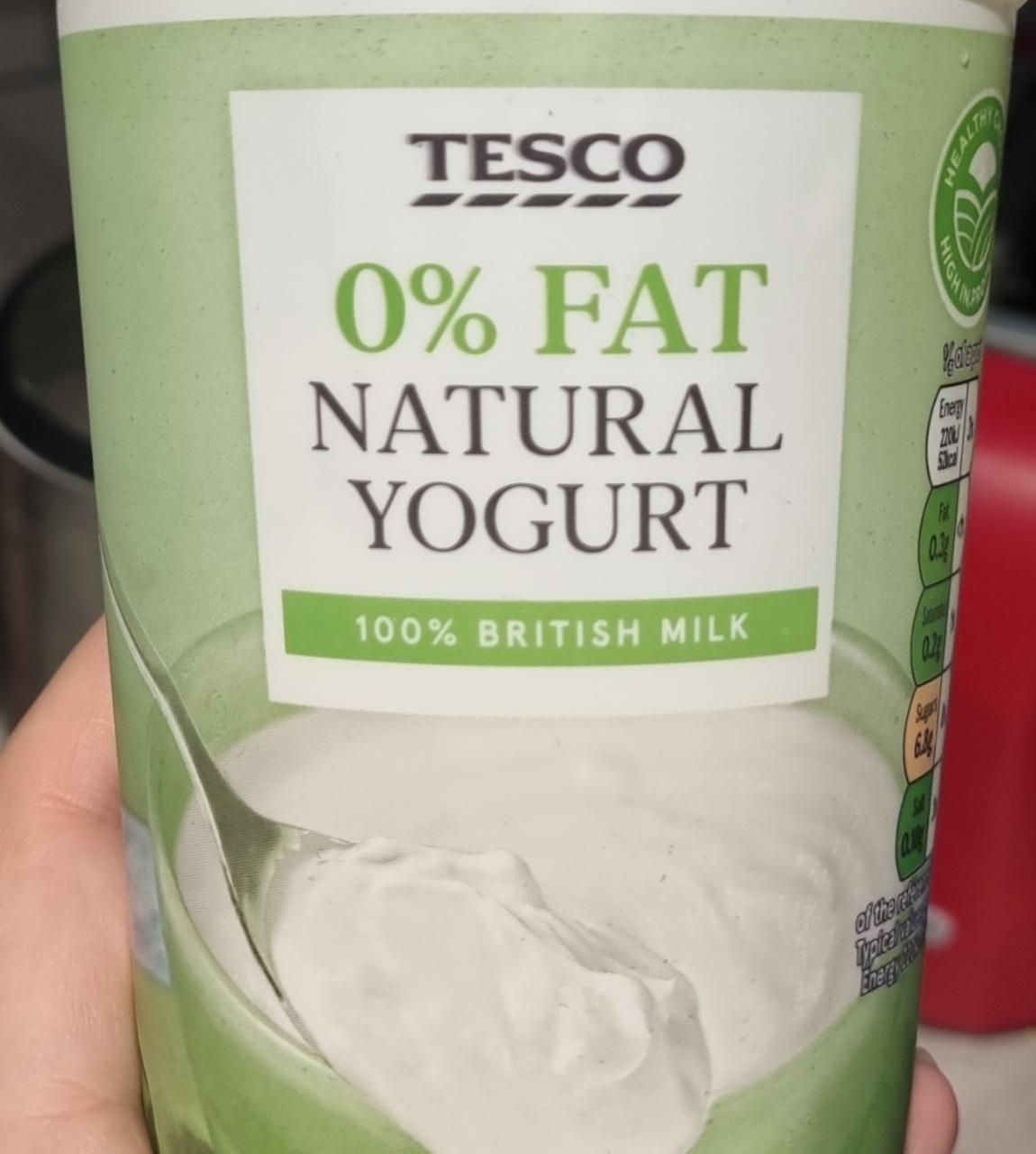 Fotografie - 0% Fat Natural Yogurt Tesco