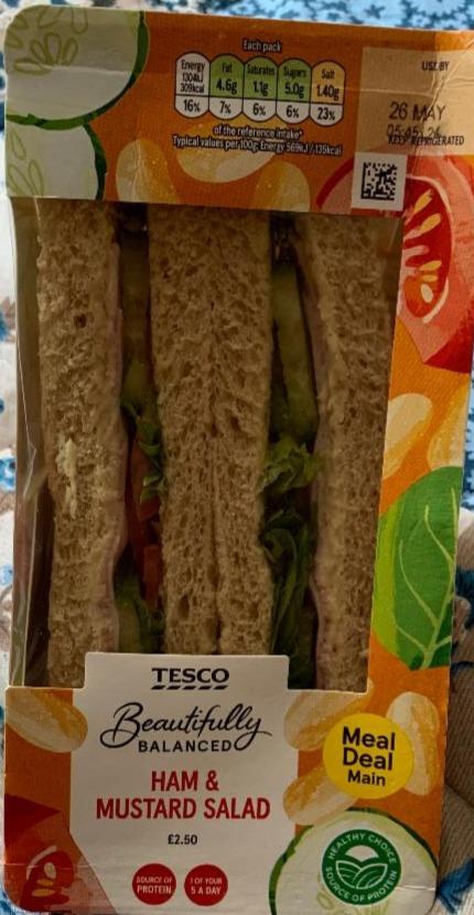 Fotografie - Beautifully Balanced Ham & Mustard Salad Sandwich Tesco
