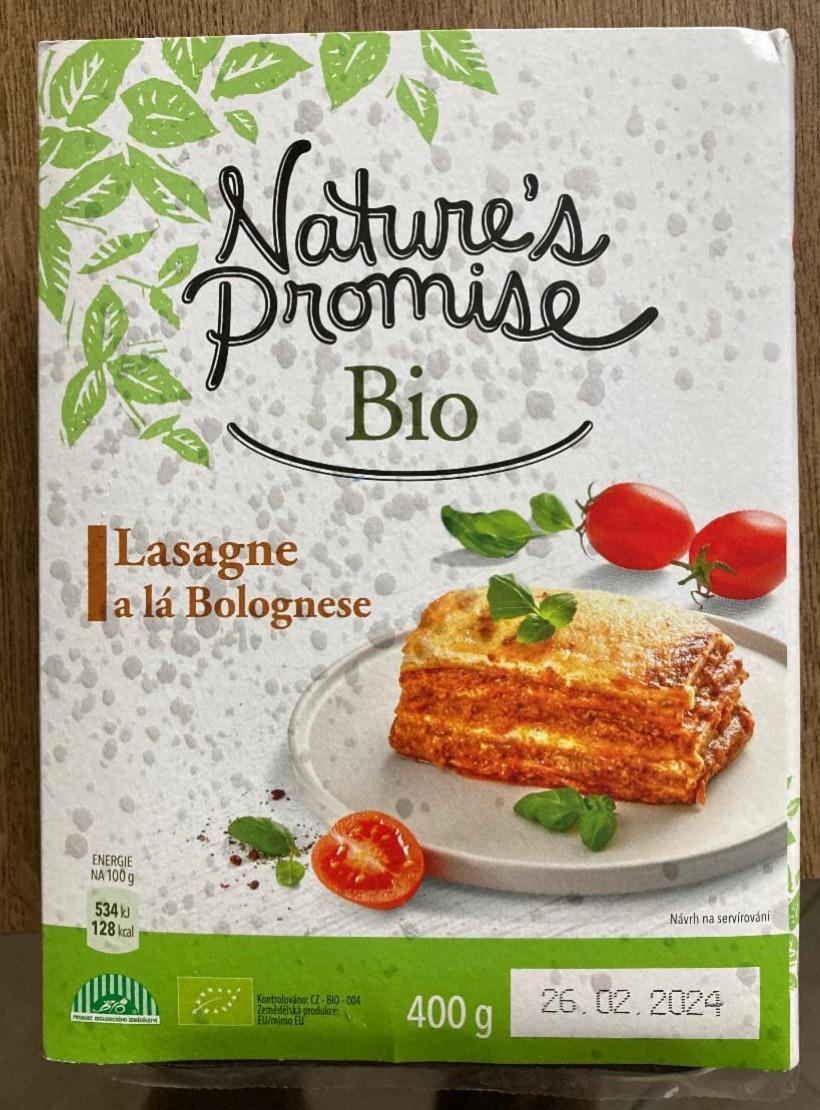 Fotografie - Bio Lasagne a lá Bolognese Nature's Promise
