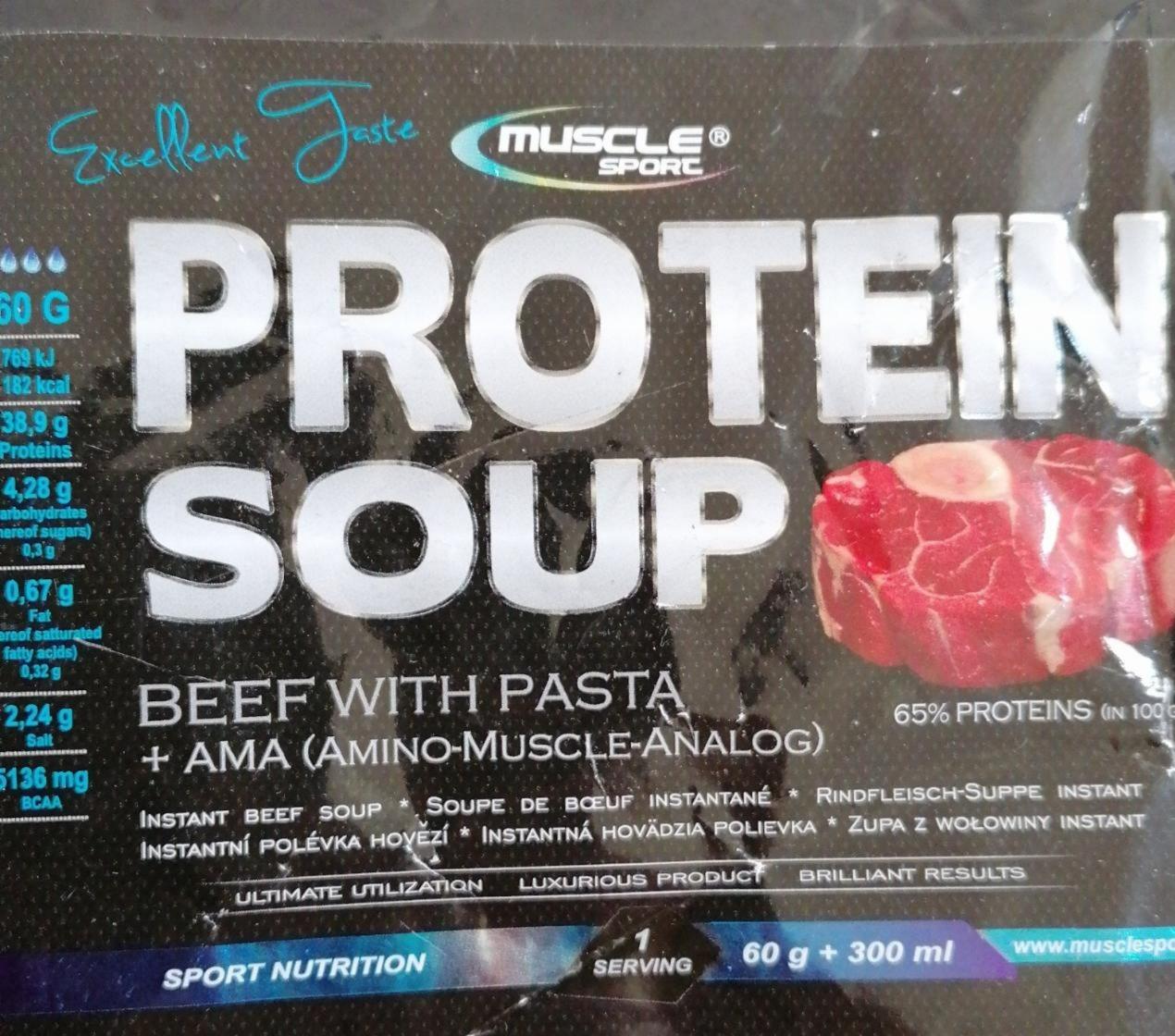 Fotografie - Protein Soup Beef with pasta