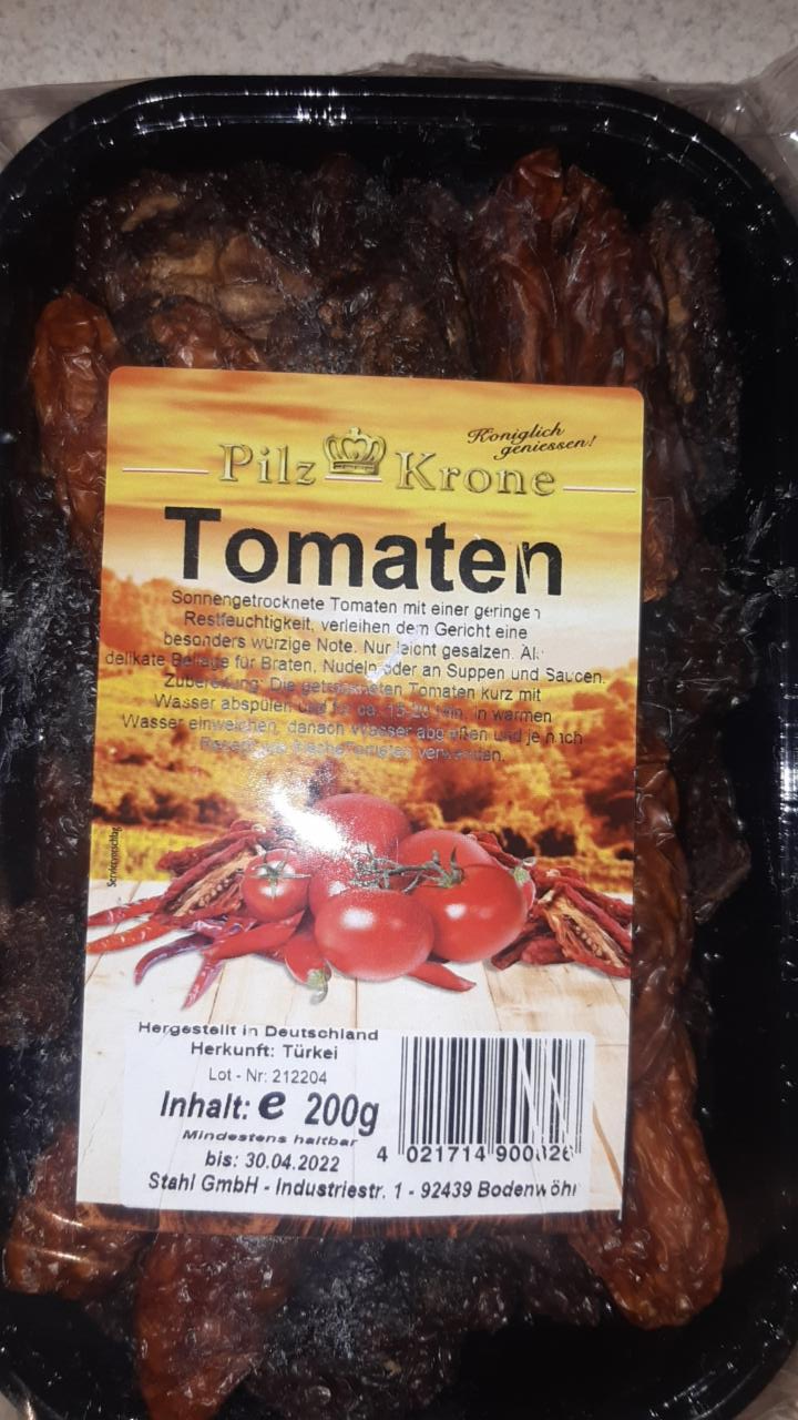 Fotografie - sušená rajčata lehce solená, vhodná do pokrmu Pilz Krone