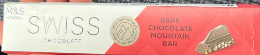 Fotografie - Swiss chocolate Dark chocolate mountain bar M&S Food