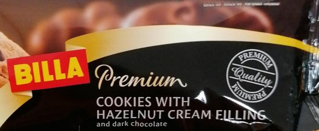 Fotografie - Cookies with hazelnut cream filling and dark chocolate Billa