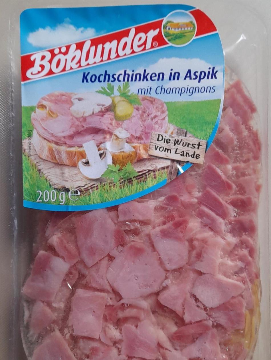 Fotografie - Kochschinken in aspik mit champignons Böklunder