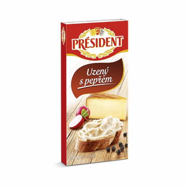 Fotografie - Tavený sýr uzený s pepřem Président