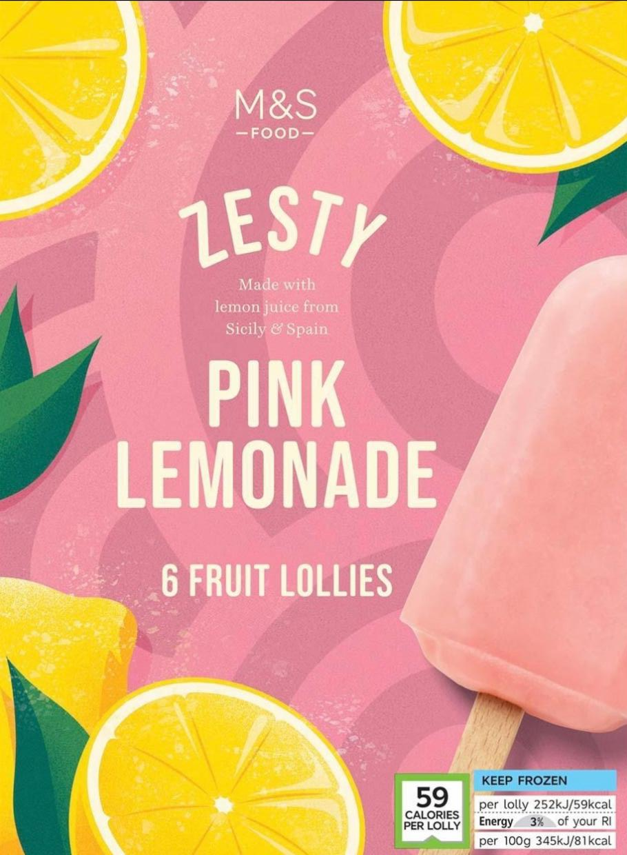 Fotografie - Zesty Pink Lemonade Fruit Lollies M&S Food