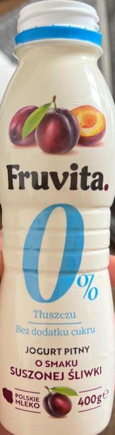Fotografie - 0% tłuszczu Jogurt pitny o smaku Suszonej śliwki FruVita