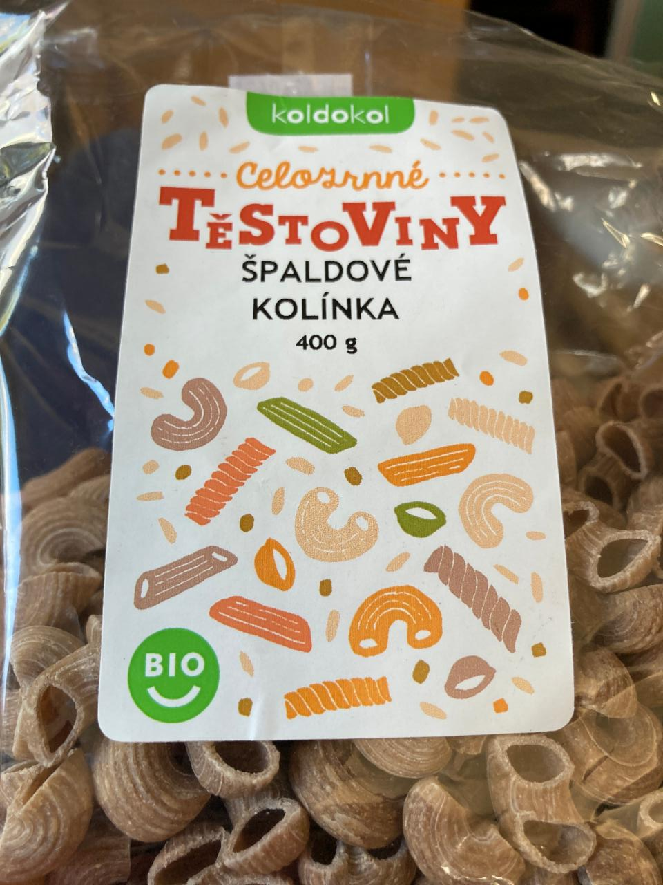 Fotografie - Bezvaječné špaldové celozrnné těstoviny bio kolínka Koldokol