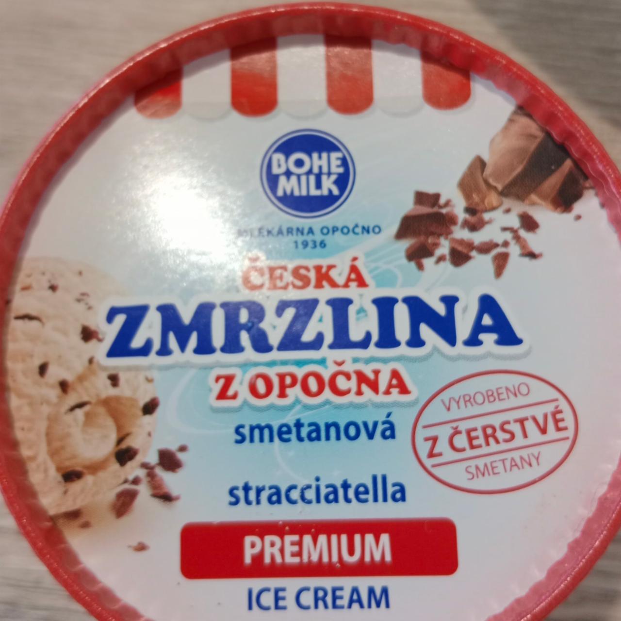 Fotografie - Česká zmrzlina z Opočna smetanová stracciatella premium Bohemilk
