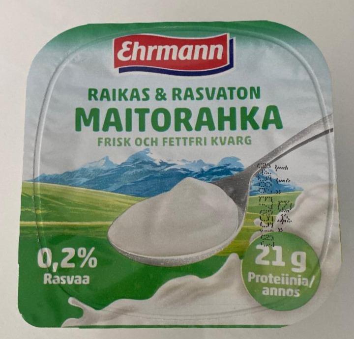 Fotografie - Raikas & Rasvaton Maitorahka 0,2 % Ehrmann