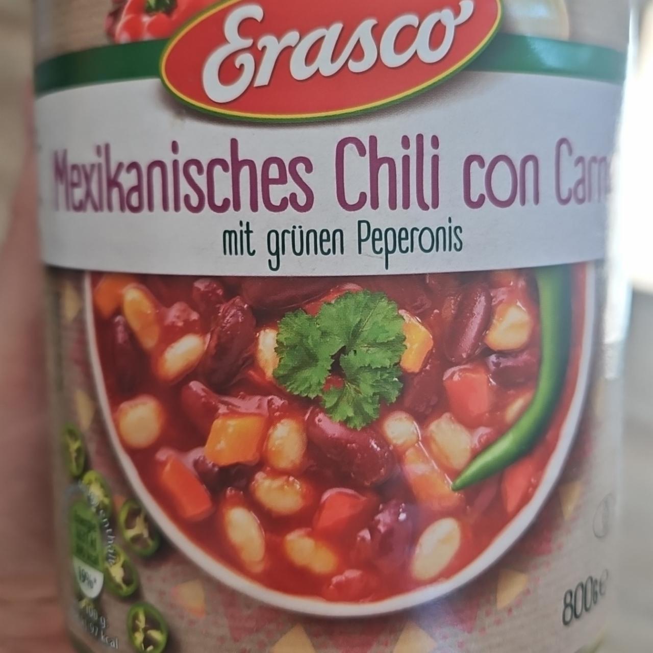 Fotografie - Mexikanisches Chili con Carne mit grünen Peperonis Erasco