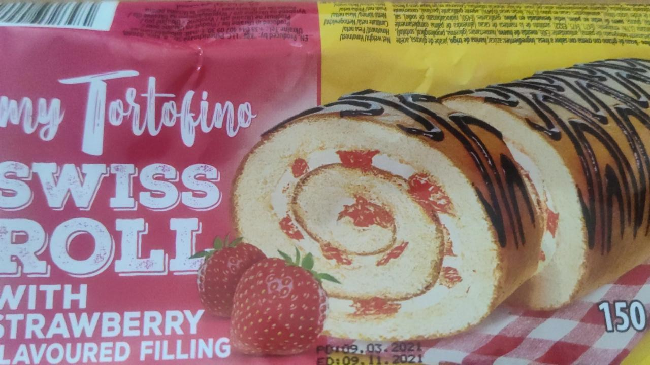 Fotografie - Swiss roll with strawberry flavoured filling My TortoFino