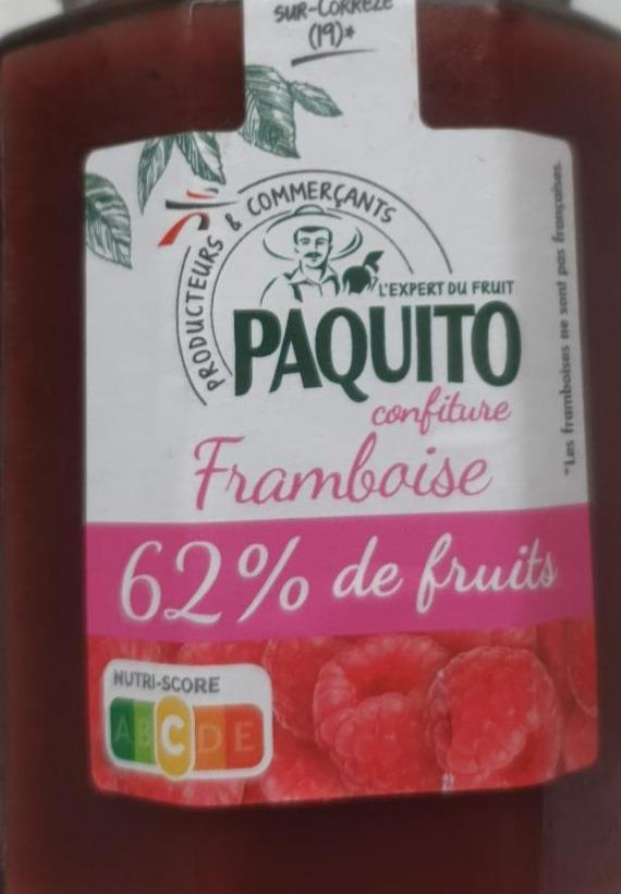 Fotografie - Framboise 62% de fruits Paquito confiture